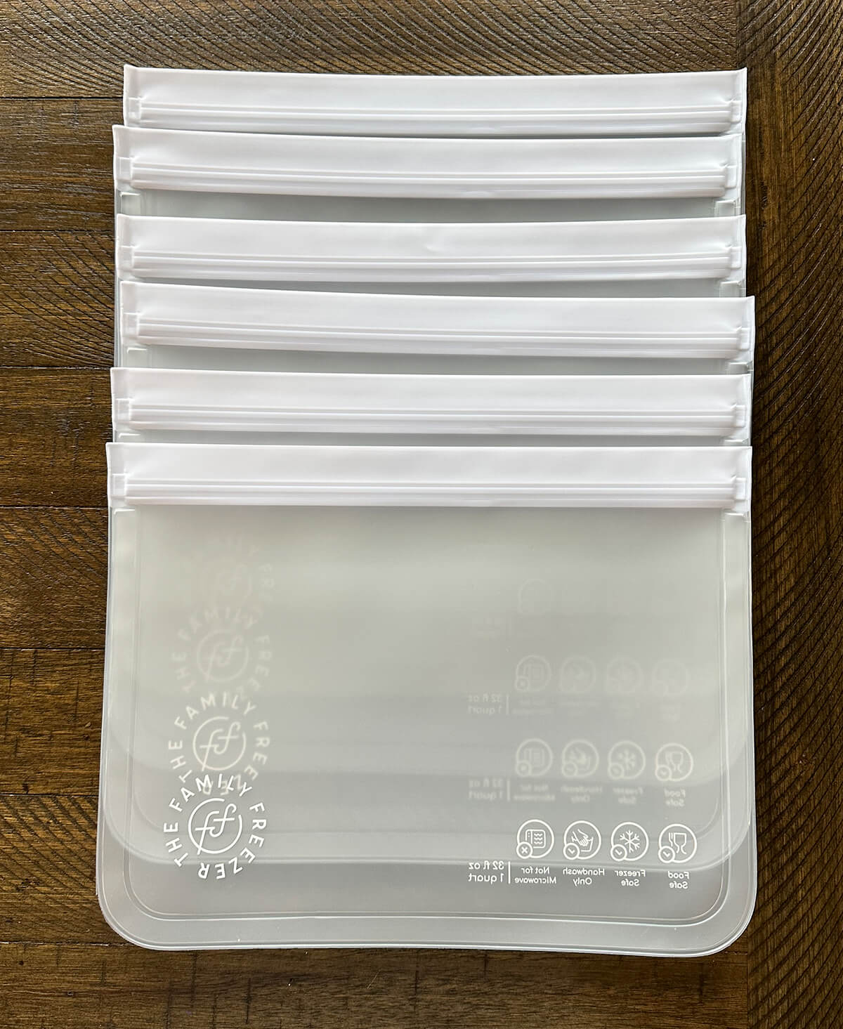 Reusable Quart Freezer Bags – 6 Pack – Freezer Meal Pro
